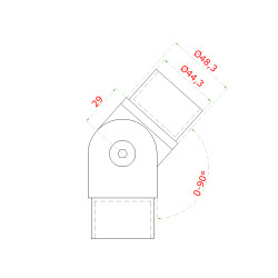 Spojka s kĺbom na trubku ø 48,3 mm, brúsená nerez AISI 304 Spojka s kĺbom na trubku ø 48,3 mm, brúsená nerez AISI 304